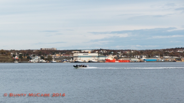 Crew returning from a ship anchored further out the harbour.